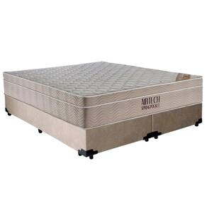 Cama Box Casal Sintético Bipartido + Colchão Ortobom Airtech Molas Ensacadas 65x138x188