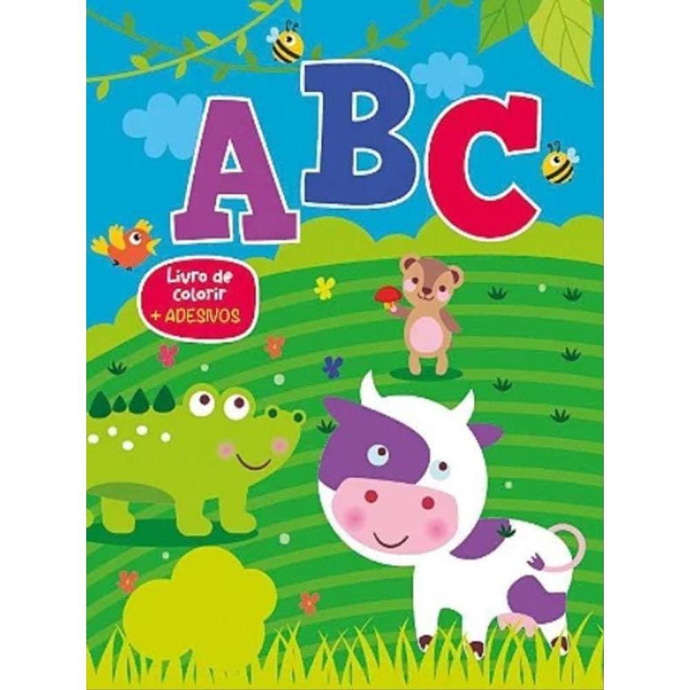 Livro De Colorir Com Adesivos - Abc