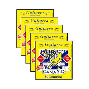 Kit 5 Encordoamento Guitarra Giannini Canário GESGT9 0.009 Aço