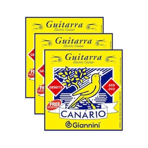 Kit 3 Encordoamento Guitarra Giannini Canário GESGT9 0.009 Aço