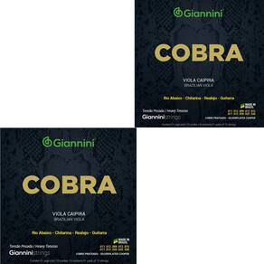 Kit 2 Encordoamento Viola Caipira Giannini Cobra GESVP Cobre Prateado Pesada
