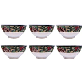 Kit 6 Tigelas Bowl Melamina Natal Para Petiscos 300ml - Magizi