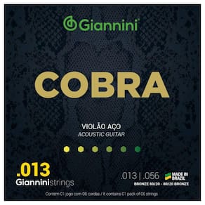 Encordoamento Violão Giannini Aço Cobra CA82M Bronze 0.013"