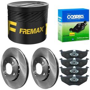 Kit Pastilha Disco Freio Gol G5 1.6 2008 a 2013 Dianteiro Ventilado Sem Cubo Cobreq
