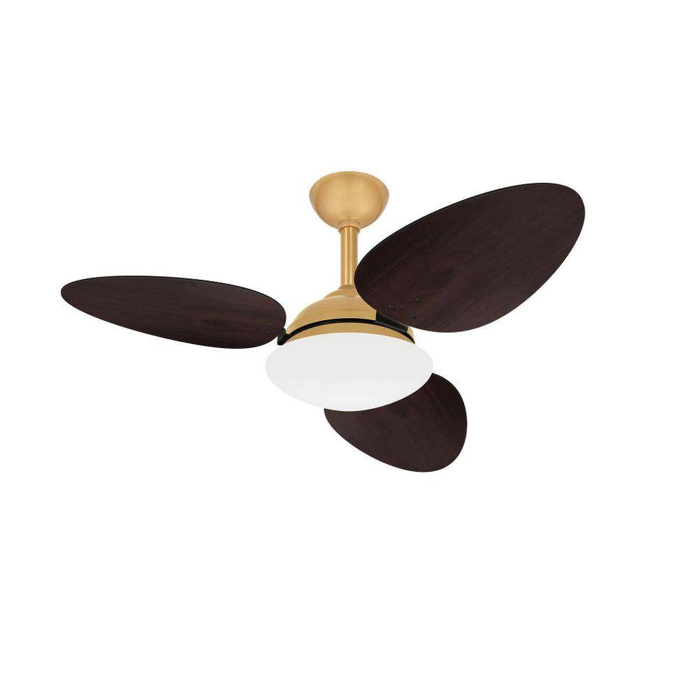 Ventilador Teto Dourado 3 Pás Econômico Trevo Ventax 110V