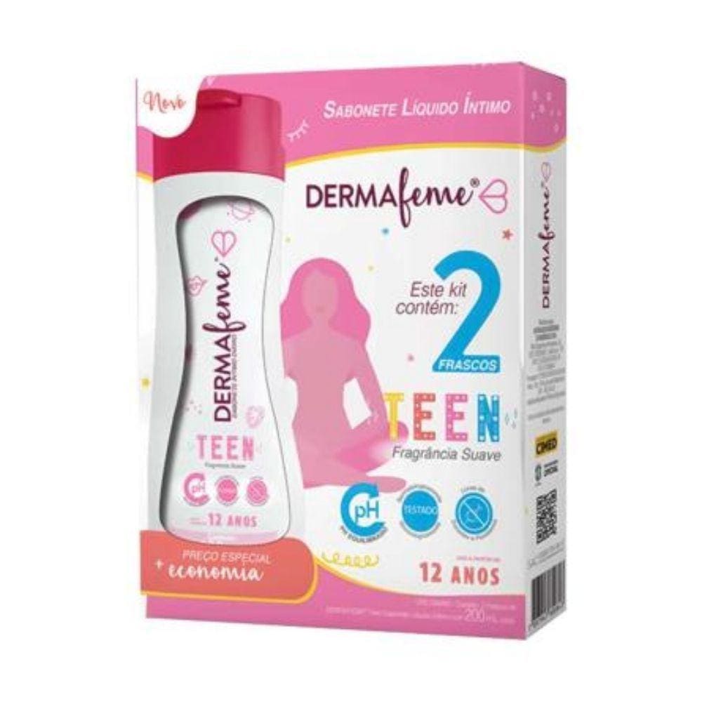 Kit Sabonete Liquido Íntimo Dermafeme Teen 2 Frascos de 200ml