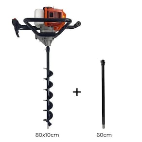 Perfurador De Solo Gasolina 52Cc Broca 10 + Extensão 60Cm