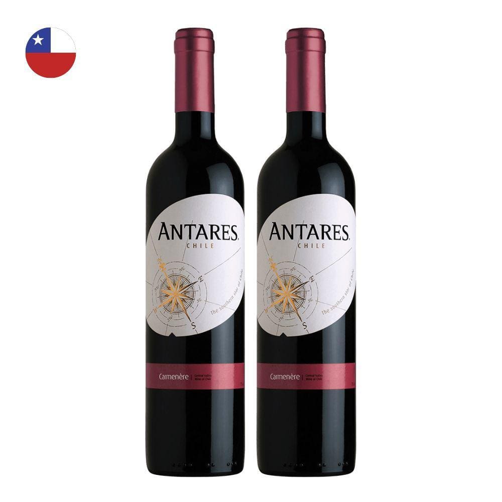 Kit 2 Vinhos Antares Carmenère Tinto Chile 750ml