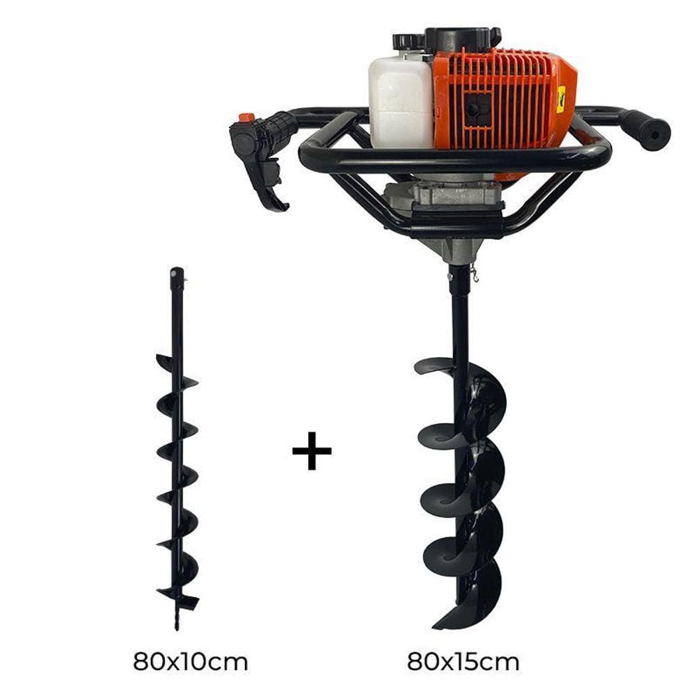 Perfurador De Solo A Gasolina 2,5Hp 52Cc Com Broca 10 + 15Cm