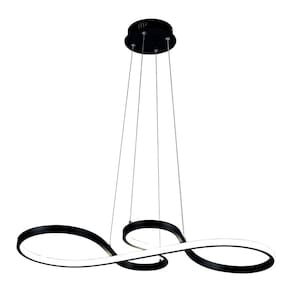Pendente Moderno Preto 100cm Led 52W Bivolt