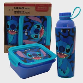 Kit Garrafa e Marmita Stitch Plasutil