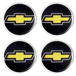 Jogo Emblema Calota Resinada Gm 48mm Preto/dourado
