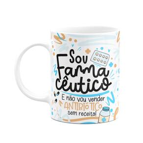Caneca Profissões - Sou farmacêutico - branca