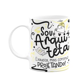 Caneca Flork Profissões - Sou Arquiteta - Branca