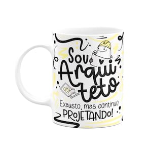 Caneca Flork Profissões - Sou Arquiteto - Branca