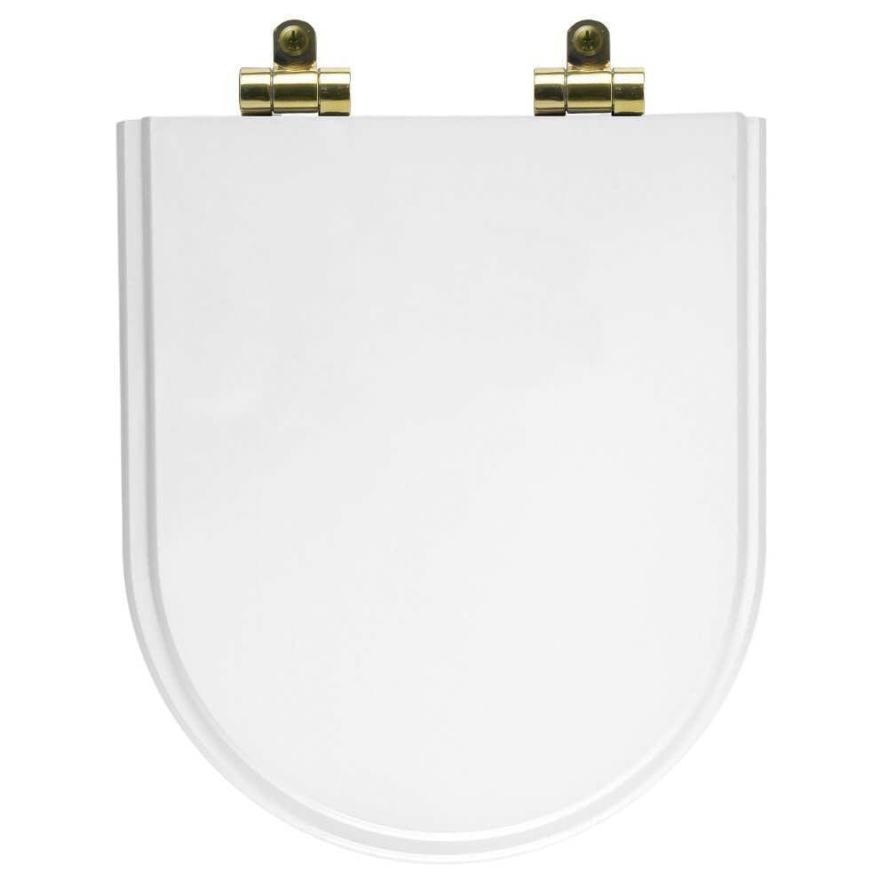Assento Sanitário Poliéster Soft Close Link/LK Branco para Vaso Deca com Ferragem Dourada