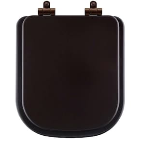 Assento Sanitário Poliéster Soft Close Piano Marrom Fosco para Vaso Deca com Ferragem Marrom
