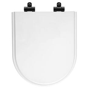 Tampa de Vaso Poliéster Com Amortecedor Duna Branco para Bacia Deca com Ferragem Preta