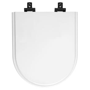 Tampa de Vaso Laqueado Com Fechamento Lento Carrara Branco para Louça Deca com Ferragem Preta