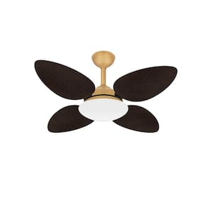 Ventilador Teto Potente Sala 4 Pás Palha Pétalo Ventax 110V