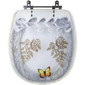 Tampa de Vaso Poliéster Decorada Borboleta Aspen Bege para louça Deca