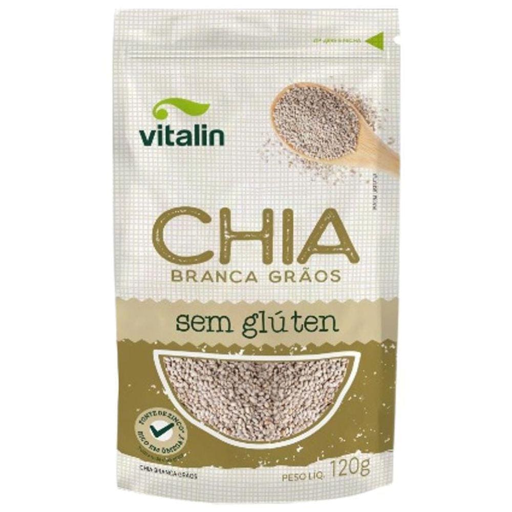 Kit 2X: Chia Em Grãos Branca Sem Glúten Vitalin 120G