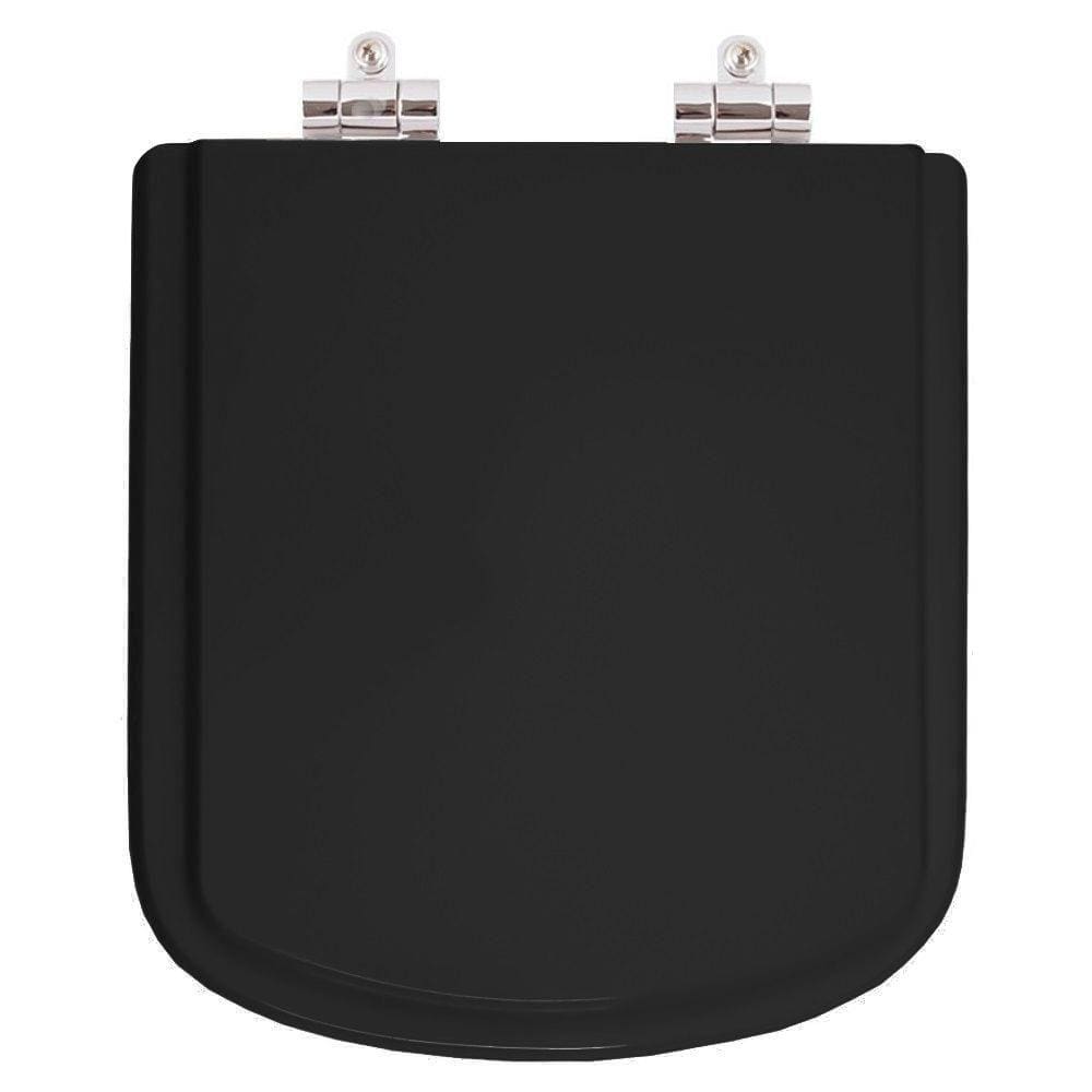 Assento Sanitário Poliester Soft Close Bali Preto para vaso Incepa
