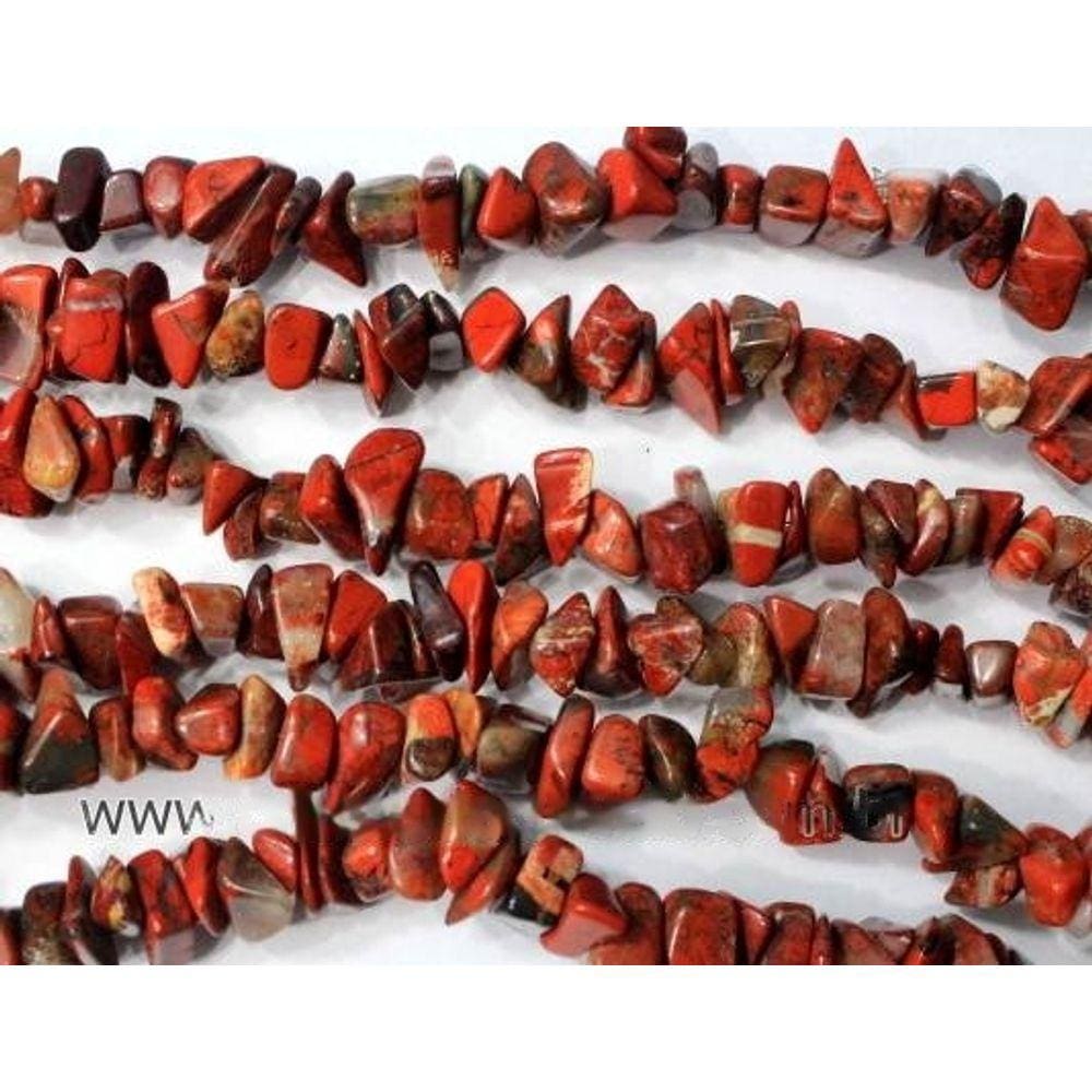 Fio Jaspe Africano Cascalho Extra Furado a Laser  90cm