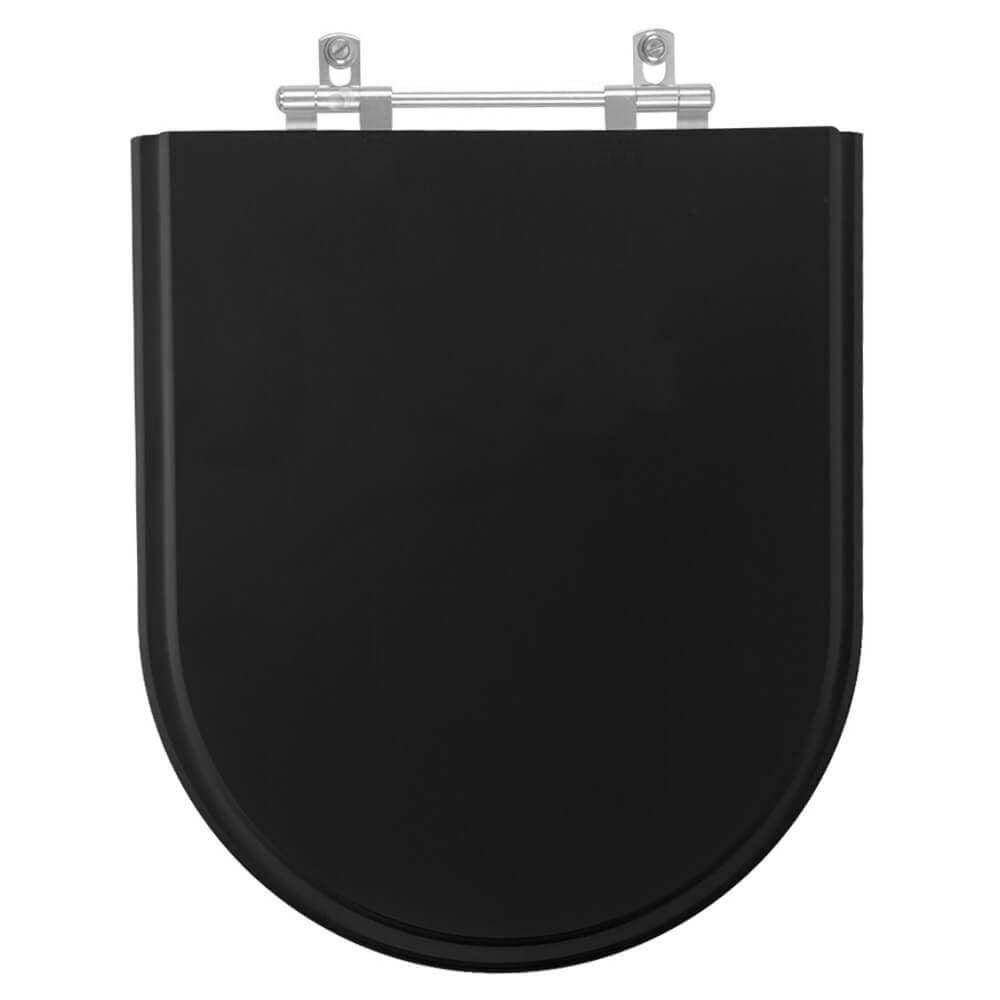 Assento Sanitário Poliester Nuova Ebano (preto) para bacia Deca