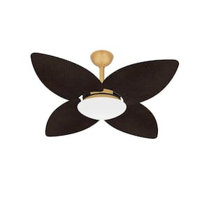 Ventilador Teto Winds Dourado 4 Pás Palha Turbo Ventax 220V