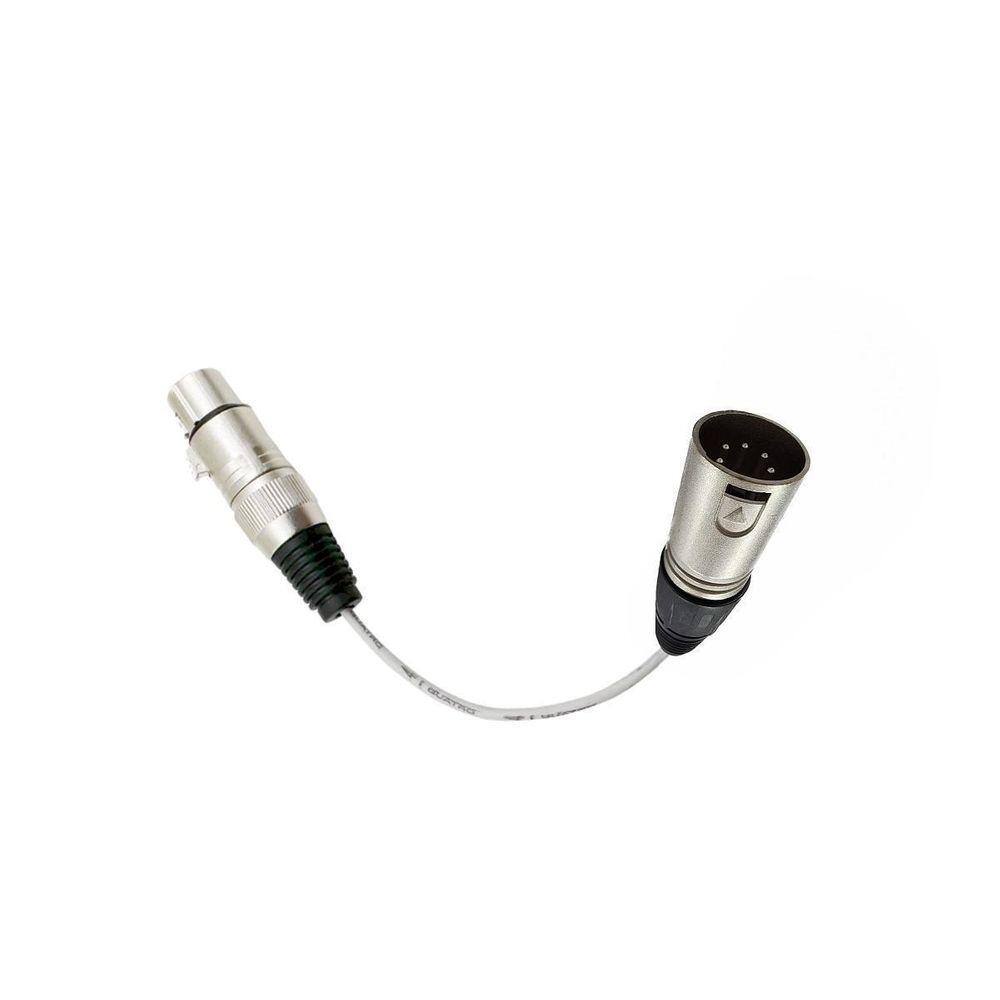 Cabo Dmx De 20Cm Xlr Fêmea De 3 Pinos E Xlr Macho De 5 Pinos