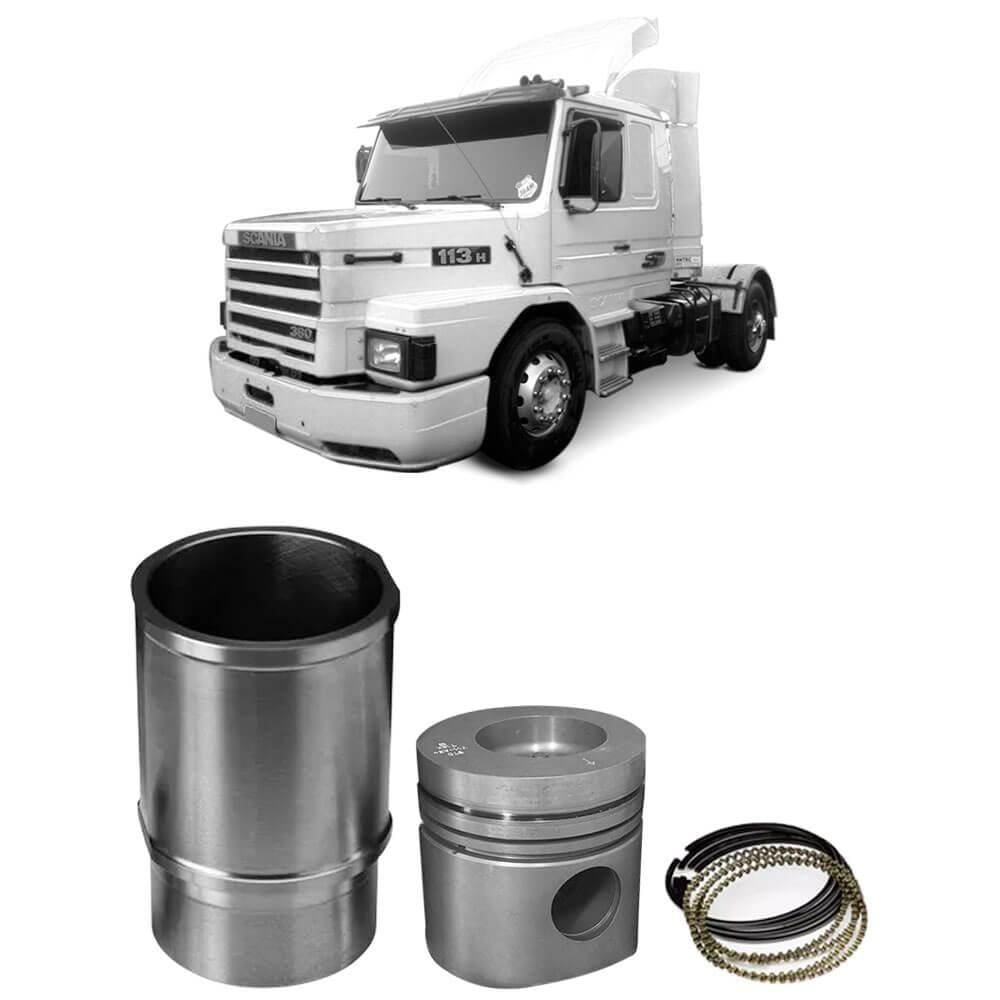 Kit Camisa Pistão Anel Scania T113 R113 95 a 2000 Metal Leve