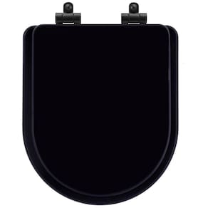Tampa de Vaso Poliéster Com Amortecedor Level Preto para Bacia Deca com Ferragem Preta