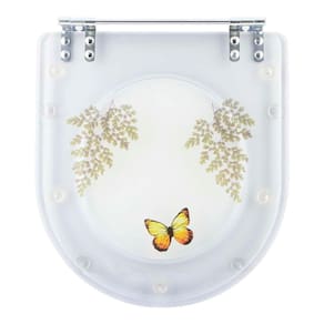 Tampa de Vaso Poliéster Decorada Borboleta Calypso Transparente para louça Incepa