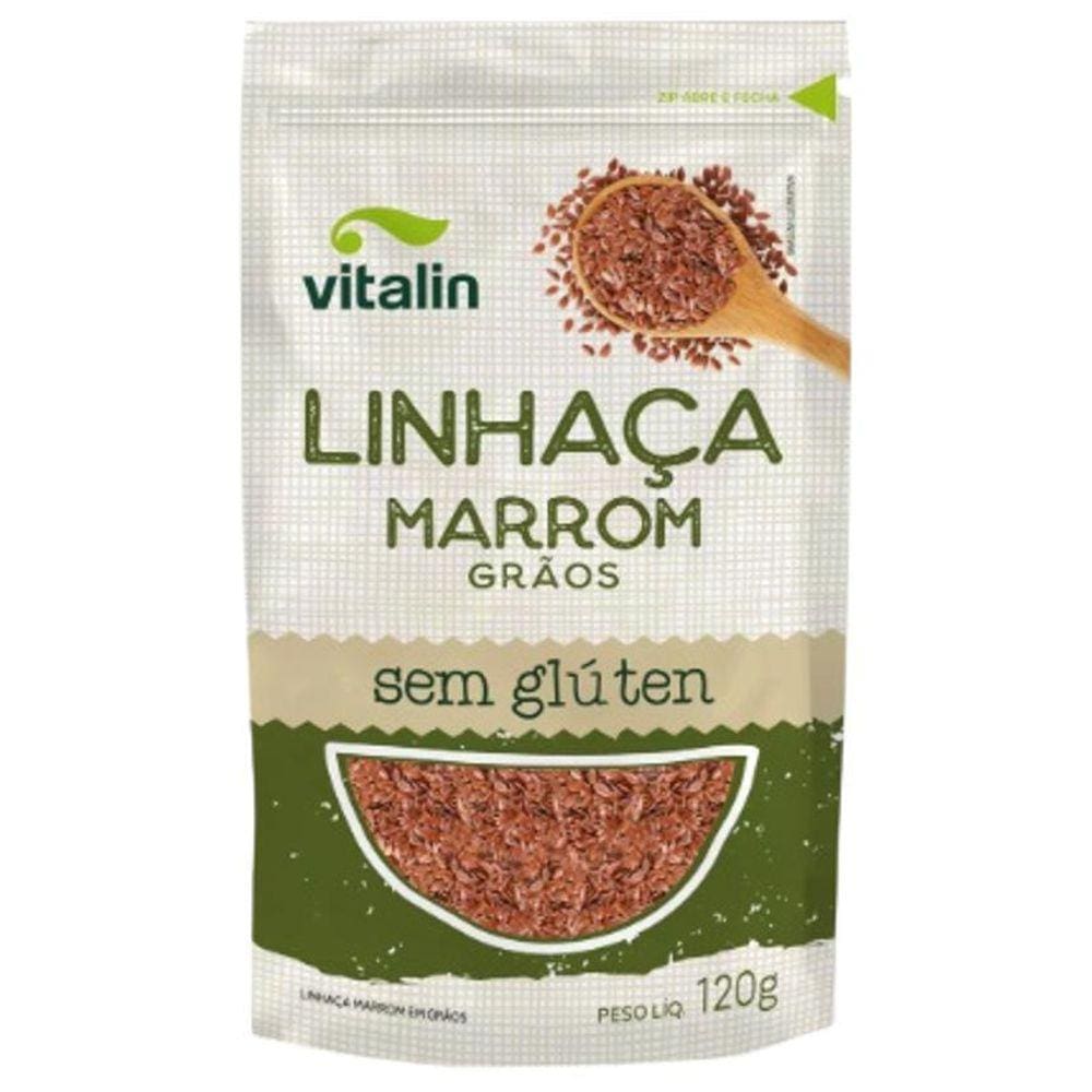 Kit 3X: Linhaça Marrom Sem Glúten Vitalin 120G