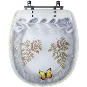 Tampa de Vaso Poliéster Decorada Borboleta Aspen Bege para louça Deca