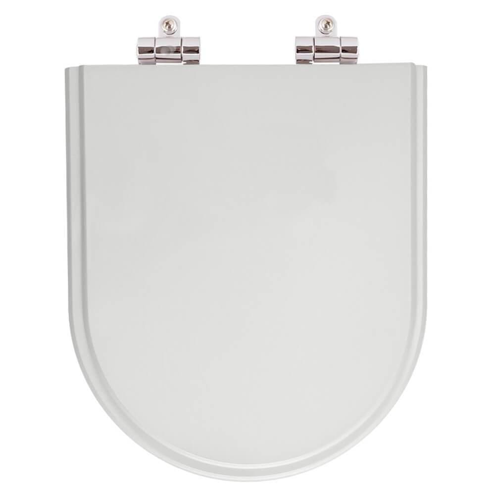 Assento Sanitario Poliester com Amortecedor Montezzi Cinza Claro para Vaso Belize