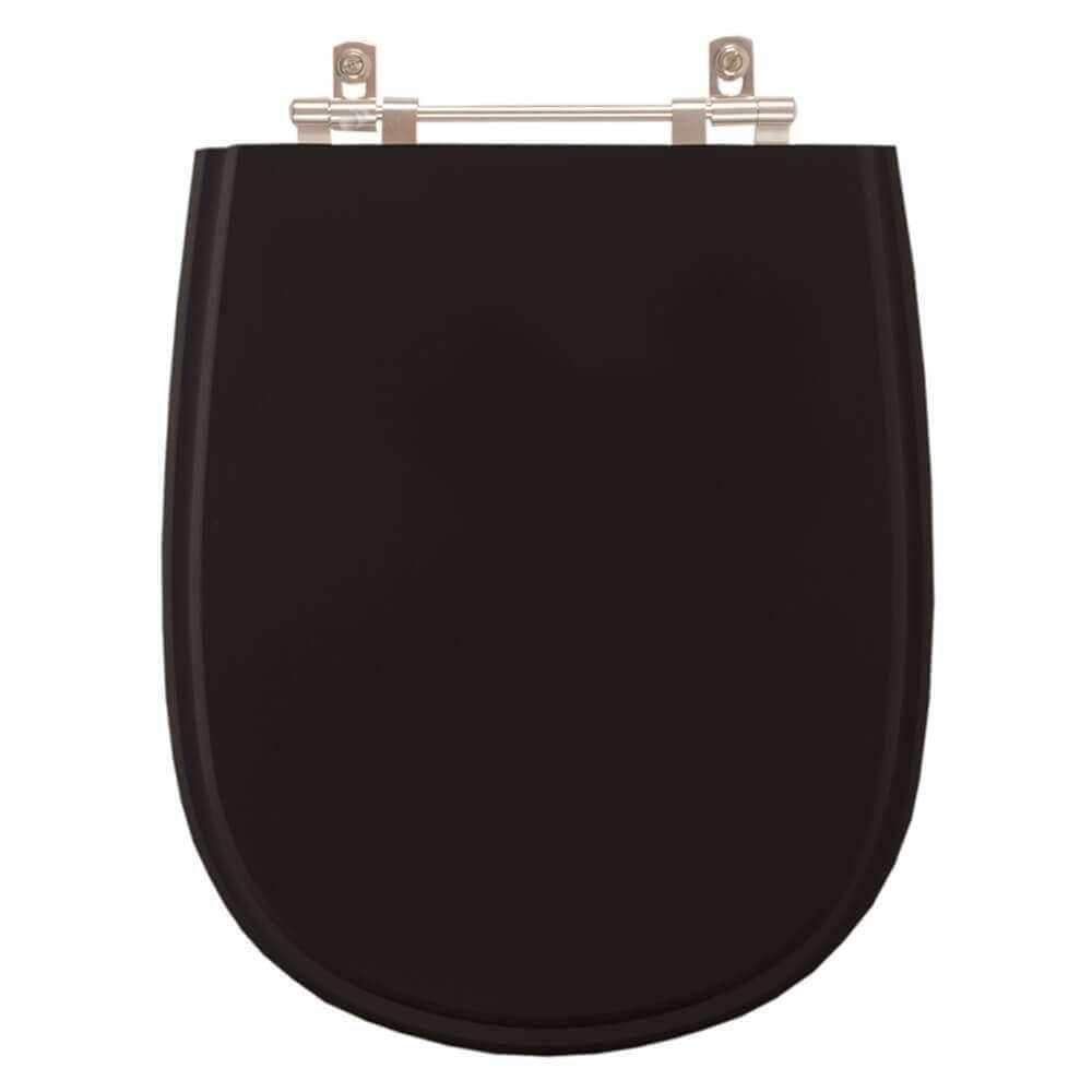 Assento Sanitario Poliester Paris Preto para vaso Ideal Standard