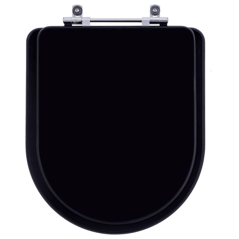 Assento Sanitário Acrílico Carrara Preto Fosco para vaso Deca