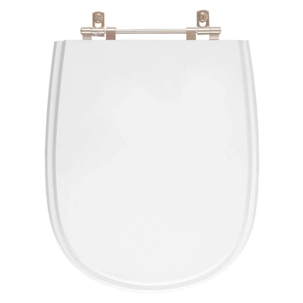 Assento Sanitário em MDF Paris Branco para bacia Ideal Standard