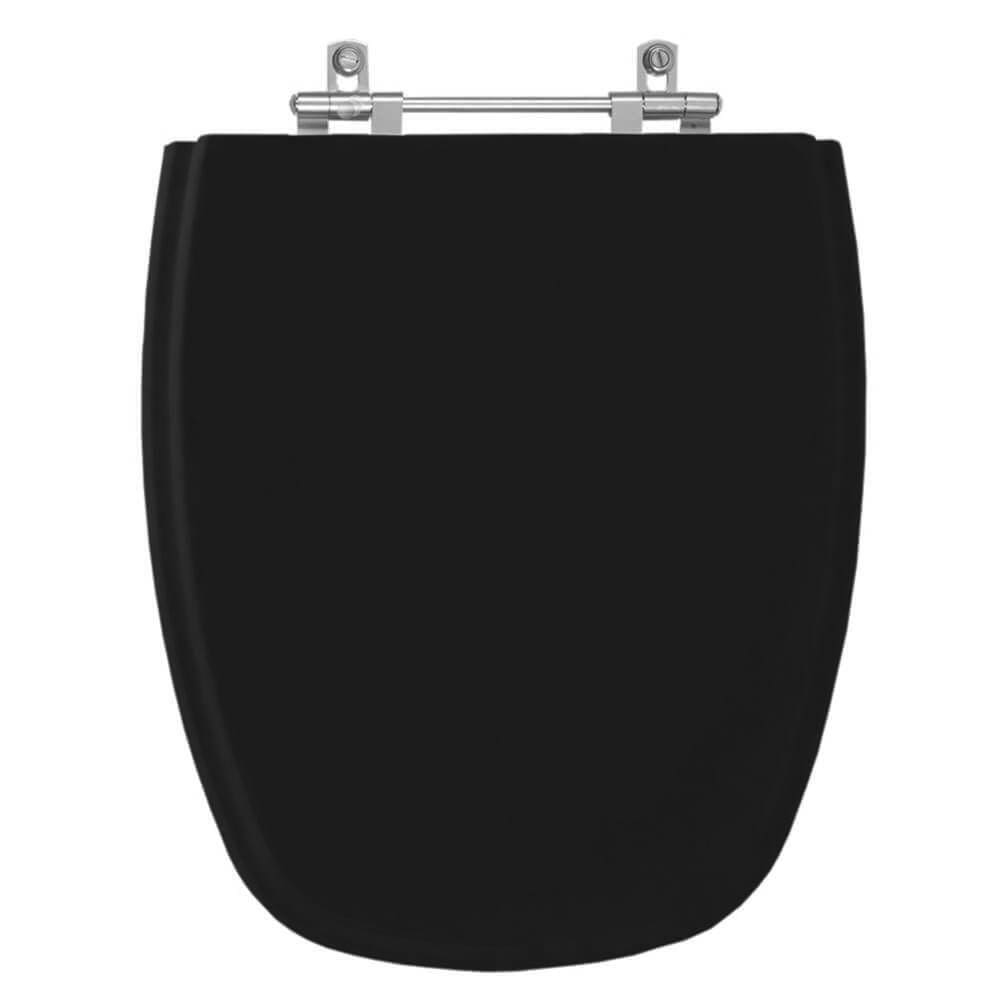 Assento Sanitário Poliester Monte Carlo Preto para Vaso Deca