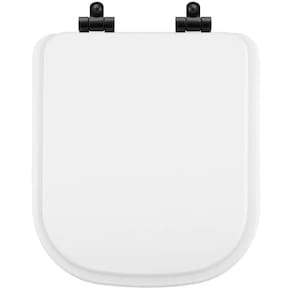Assento Sanitário Poliéster Soft Close Quadra Branco para Vaso Deca com Ferragem Preta