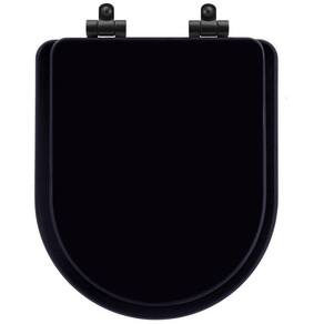 Tampa de Vaso Poliéster Com Amortecedor Level Preto para Bacia Deca com Ferragem Preta