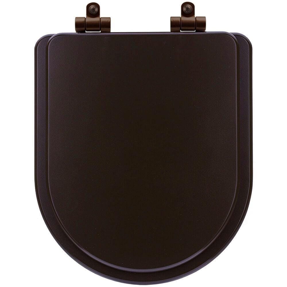 Tampa de Vaso Poliéster Com Fechamento Lento Carrara Marrom Fosco para Louça Deca com Ferragem Marrom