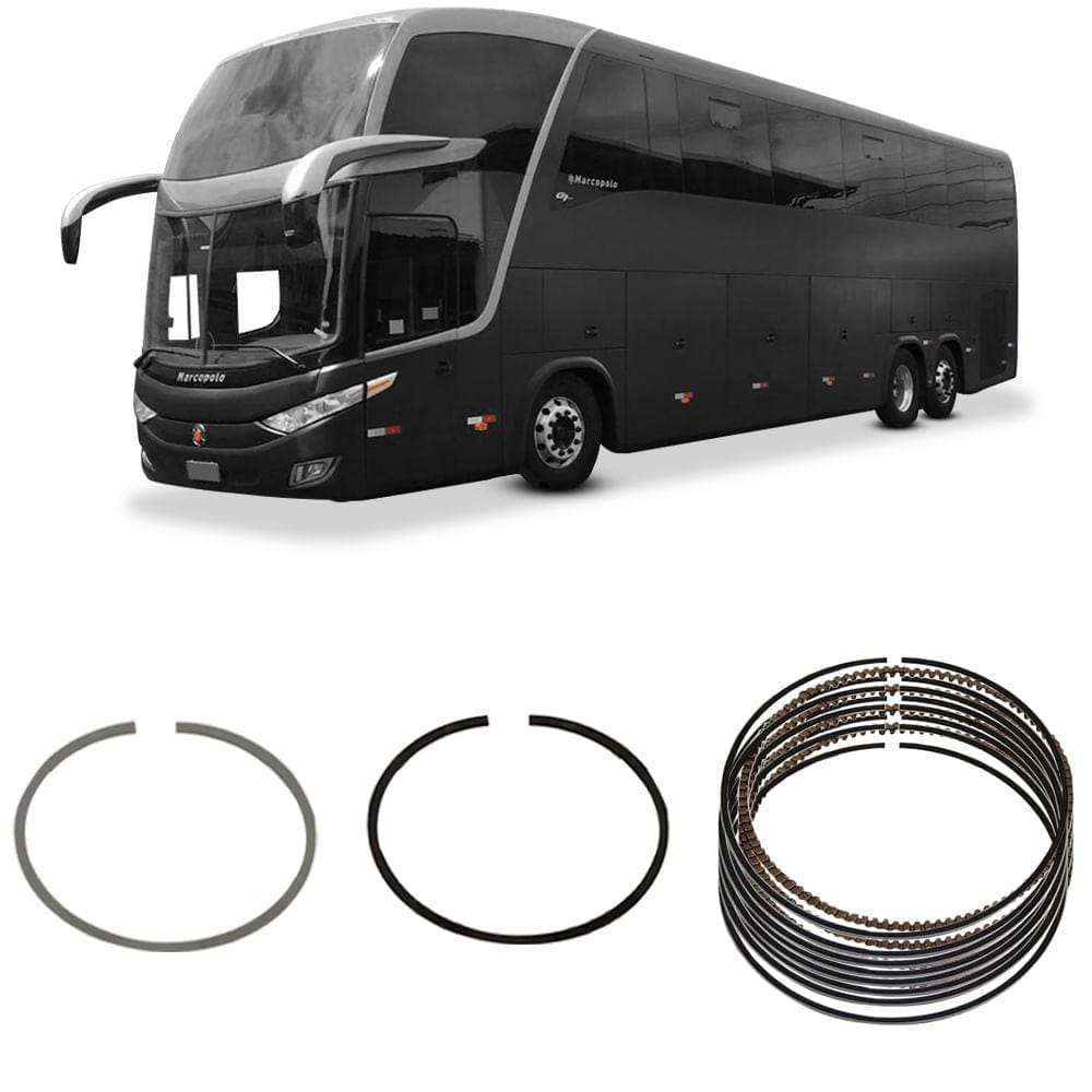 Jogo Anel Segmento STD Volvo B10 B12 FH 12420 Metal Leve