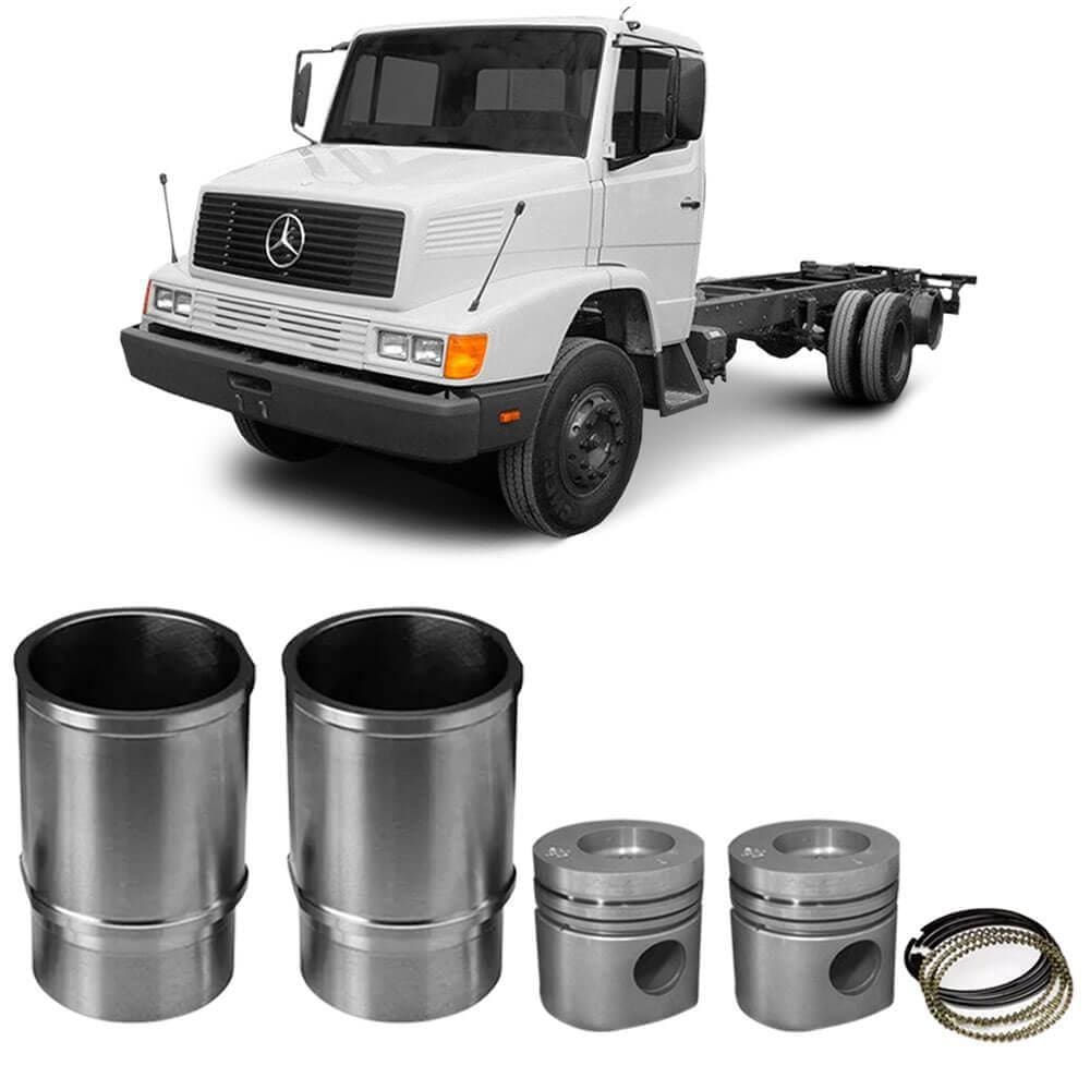 Kit Motor Camisa Pistão Anel MB 710 914 812 OM364 Metal Leve