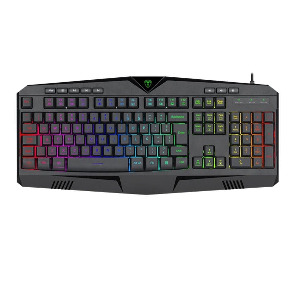 Teclado Gamer Membrana T-Tgk205 T-Dagger Submarine Rgb Black Abnt
