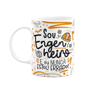 Caneca Profissões - Sou Engenheiro - branca