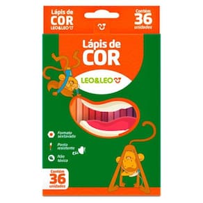Lápis de Cor 36 Cores Sextavado Leonora