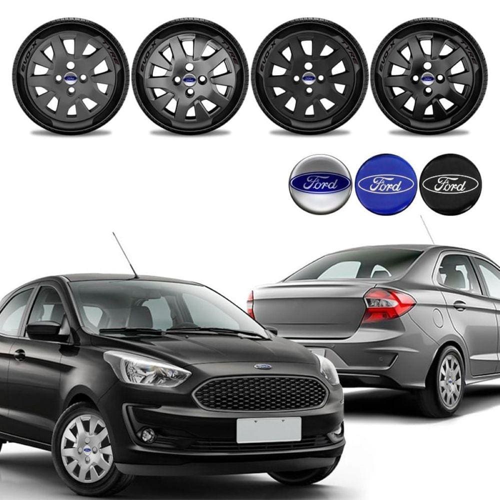 Jogo calota Ford Ka e ka+ Hatch Sedan 2019 2020 2021 Aro 14